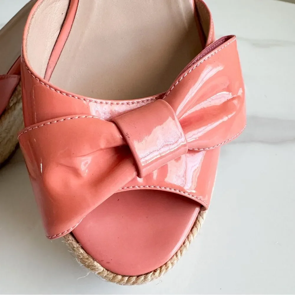 Valentino Garavani Patent Bow Espadrille Wedge Sandals Size 40 – Authenticated